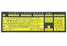 ZoomText tastatur, Norsk. Svart på gult